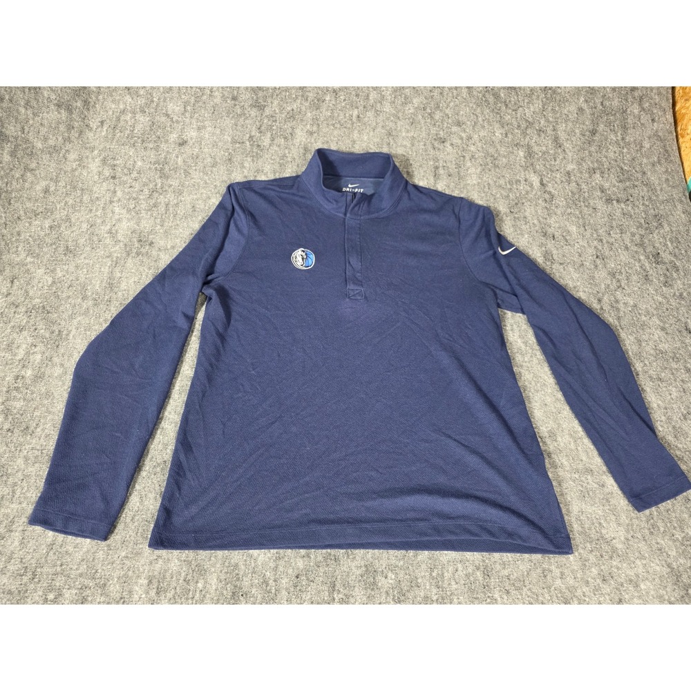 Dallas Mavericks Nike Dri-FIT 1/2 Zip Pullover Mens Large Blue BV0398-419 NBA